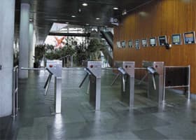 simple tripod turnstiles installed