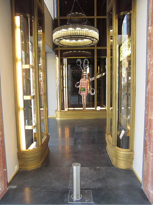 Security bollards installed in the luxury store 