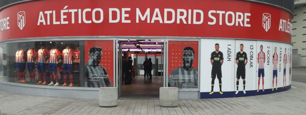 Concrete bollards installed at Atletico de Madrid by Ado
