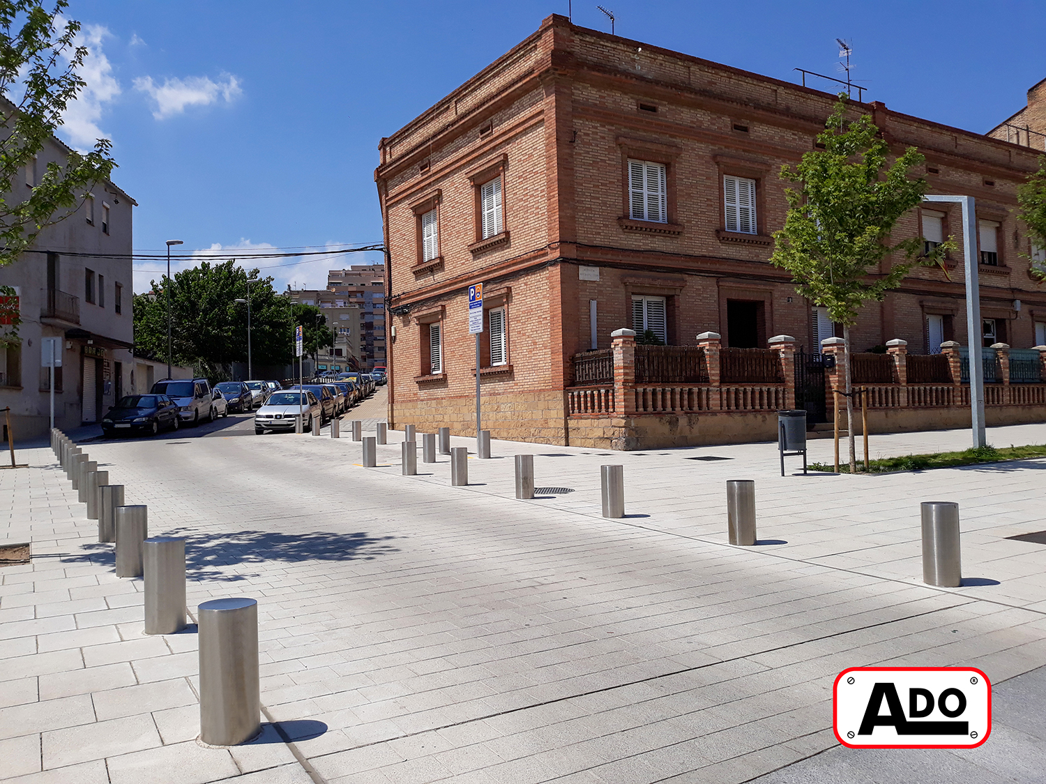 Installation of stainless steel bollards Manresa