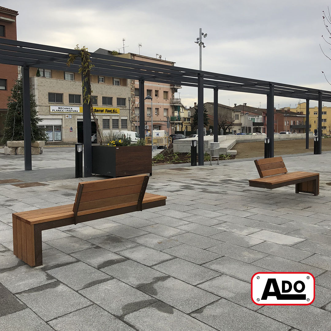 wood urban bench