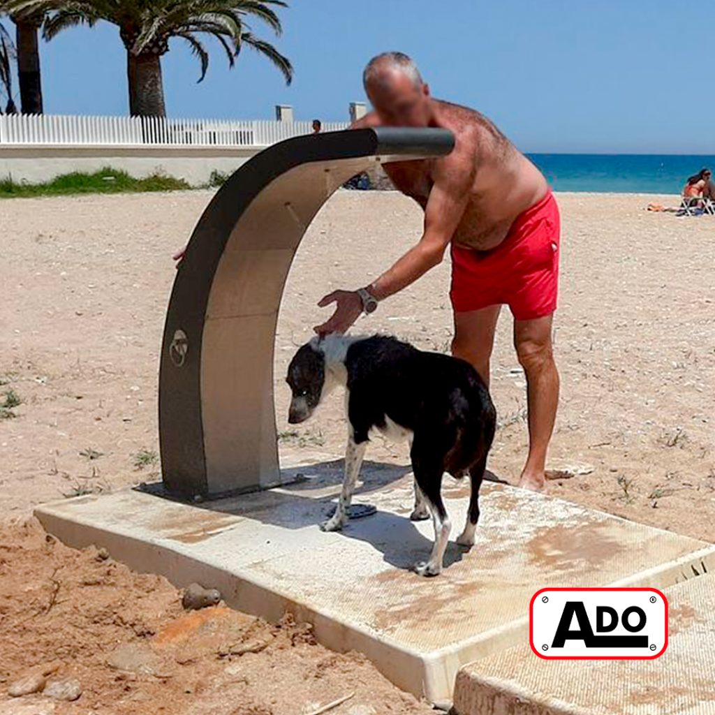 Showy shower for canine beaches