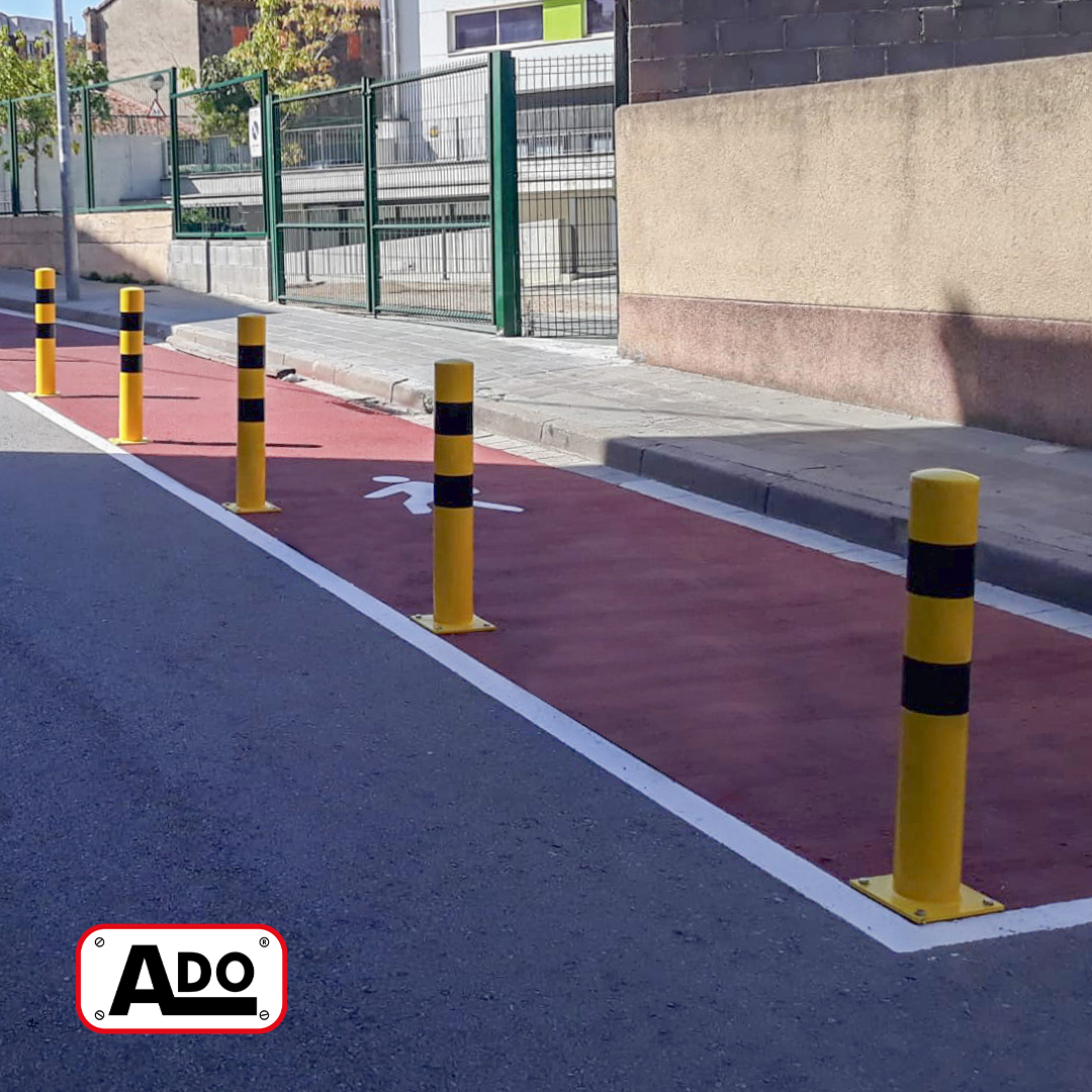 Yellow Protec bollards 