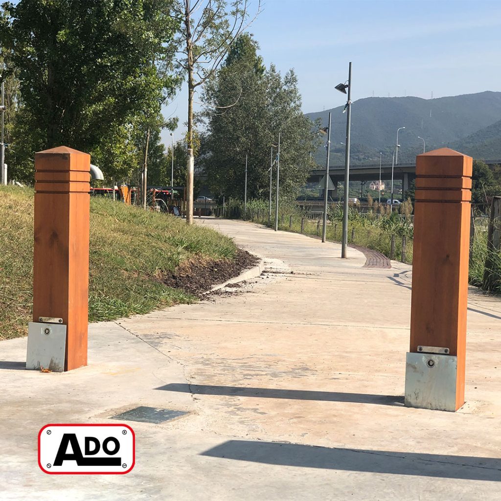 removable wooden bollards