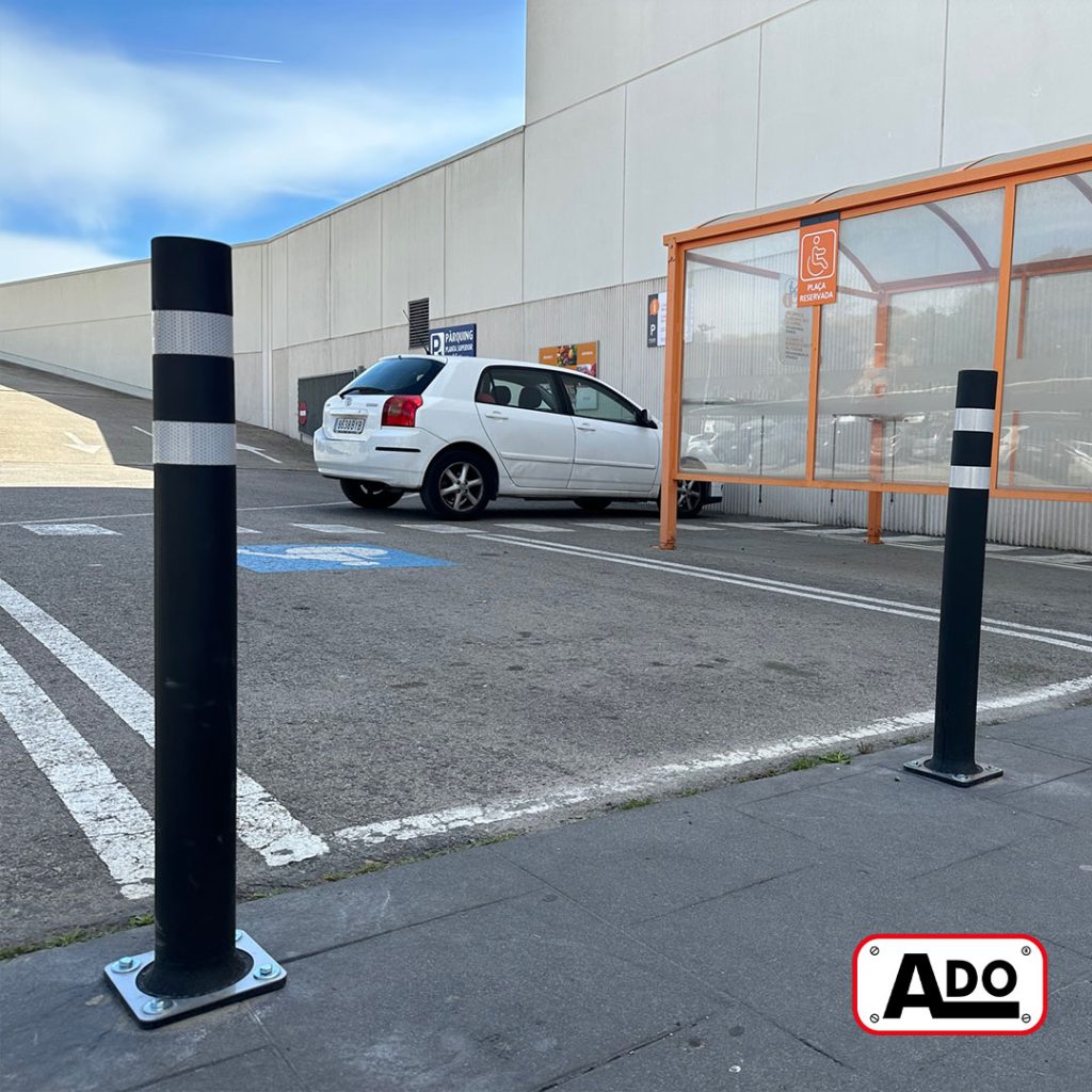 flexible bollards aflex with plate