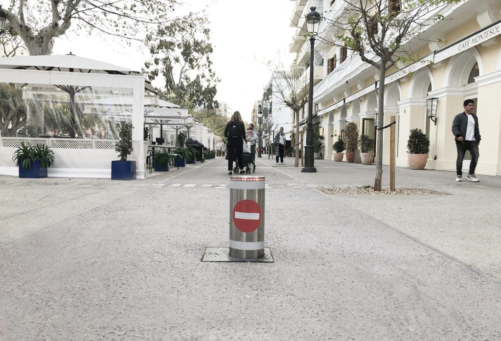 Automatic bollard installed in Ibiza