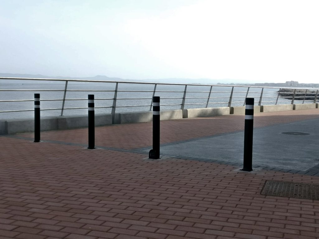 A-resist fixed and removable bollards installed