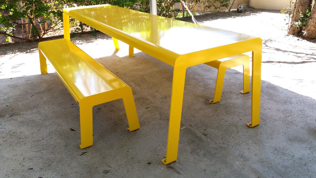 Set of table and benches