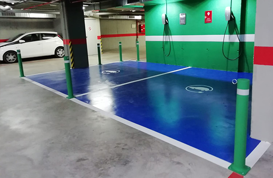 bornes vertes a-flex avec plaque