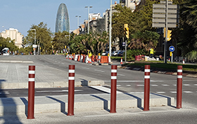 bornes flexibles a-flex dt piste cyclable installes