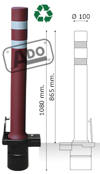 modles de bornes piste cyclable A-flex dt avec base en plastique amovible