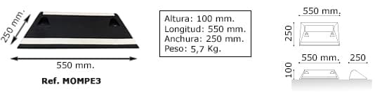 misure pezzi separatore stradale asimmetrico