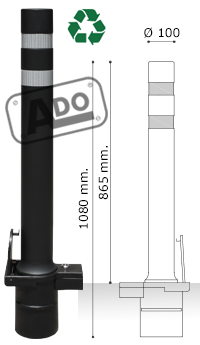 Modelli di dissuasori A-eco dt con base rimovibile in plastica