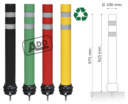 Modelli di dissuasore A-Flex DT con vite da avvitare a terra