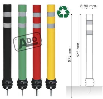 Modelli di dissuasore A-Flex DT con vite da avvitare a terra