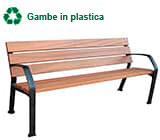 Panca con doghe di legno e gambe in plastica Dawn