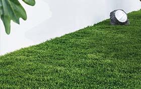 green artificial grass installed
