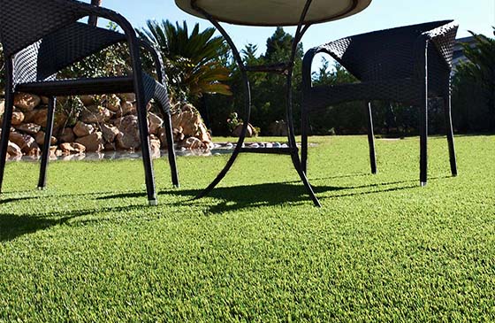 green artificial grass installed