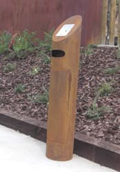 ashtray bollard in corten sheet metal