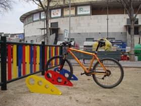 paris bicycle parking colors installed
