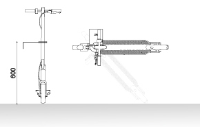 Example of installation of a loner wall-mounted scooter rack