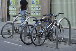 bicycle parking arra set installed