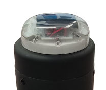 Aflex bollard detail with upper solar LED beacon