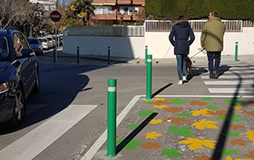 black a-eco bollards installed