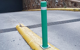 a-eco fixed bollard with green plate