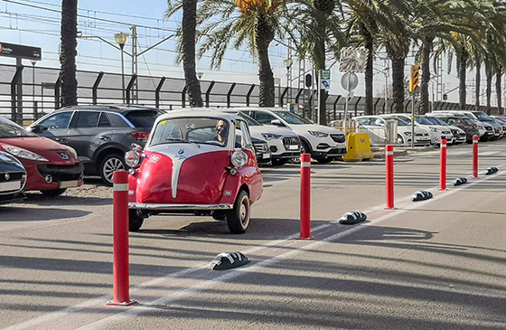 a-eco bollards with plate installed