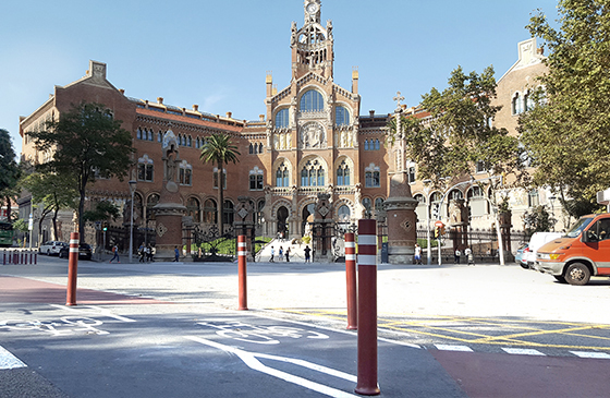 flexible a-flex dt cycle lane bollards installed