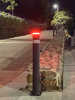 semiflexible bollards a-eco led installed