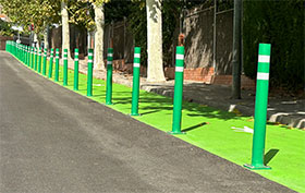 aflex dt 80 bollards with plate in barcelona