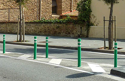 A-Flex dt bollards installed