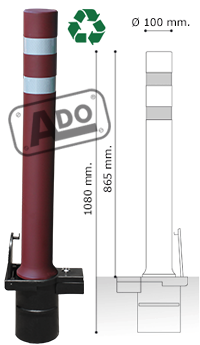 A-flex dt bollard models with removable plastic base