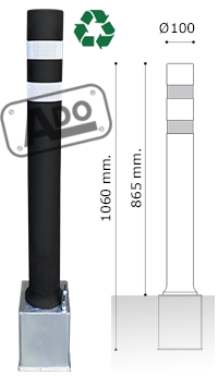 A-flex dt bollard models with removable iron base