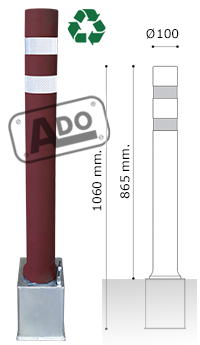 A-flex dt bollard models with removable iron base