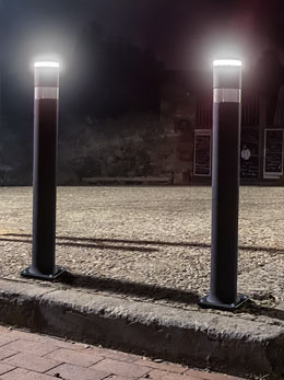 flexible bollards a-flex led installed