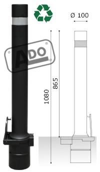 A-flex bollard models with removable plastic base