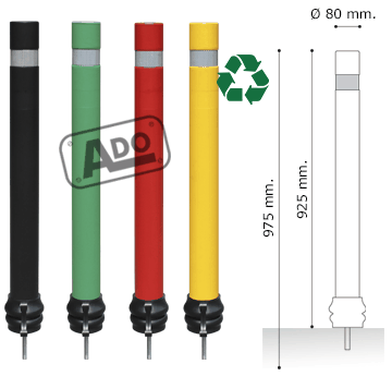 A-Flex 80 screw bollards - models