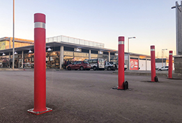 aflex flexible bollards with plate installed