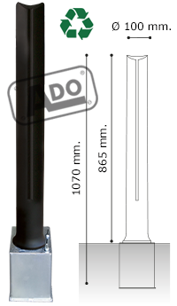 A-Eco bollard models with removable iron base