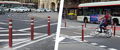 flexible bollards aflex for cycle lanes