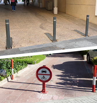 manual fold-down bollards