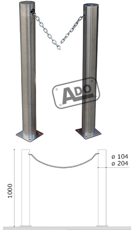 bollards with stainless steel chains