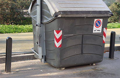 grey bollard installed