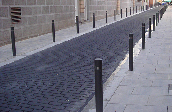 installed city bollards