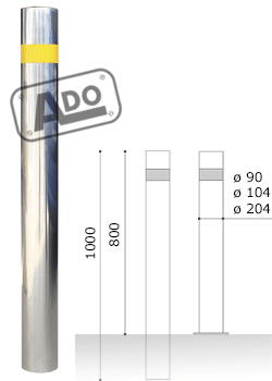 stainless fixed bollard diameter 100