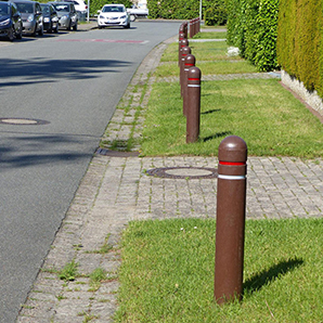 brown bollard recycled hem installed 