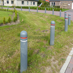 grey bollard recycled hem installed 